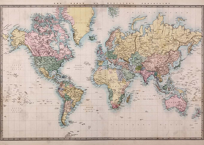 Vintage Map of the World