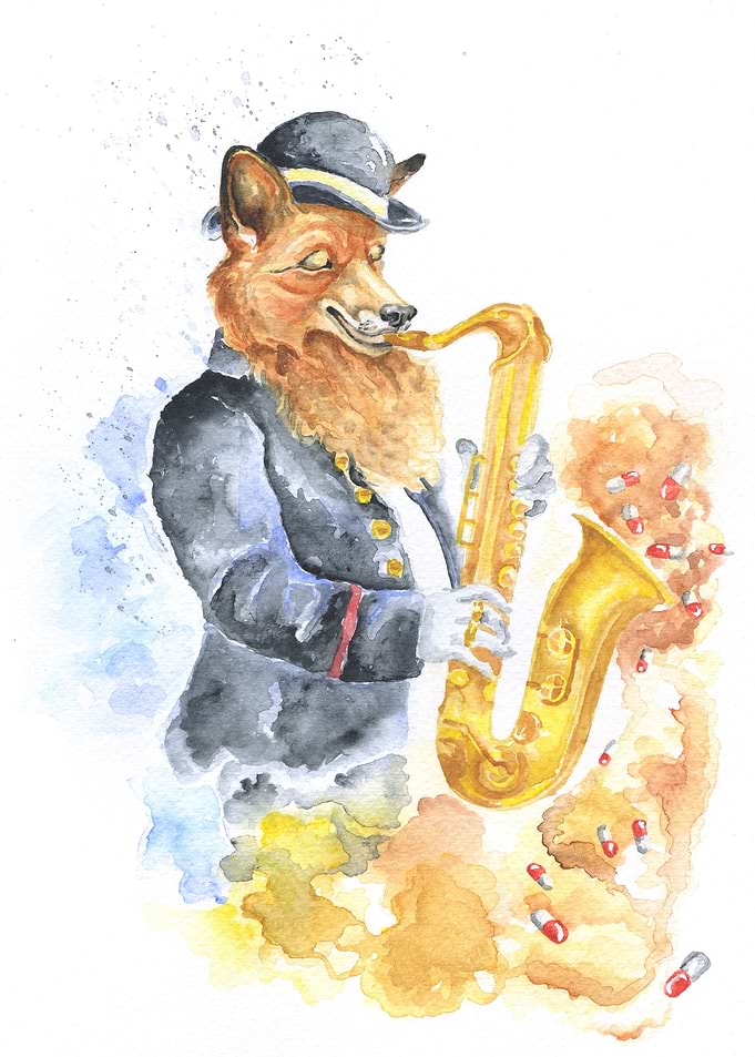 Groove saxophone fox