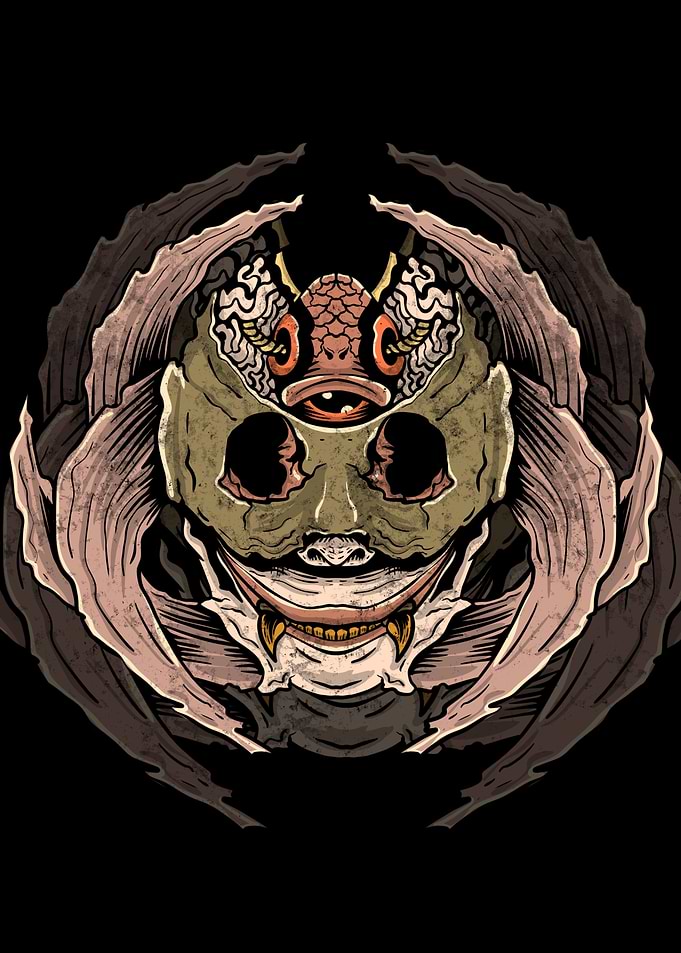 horned skull