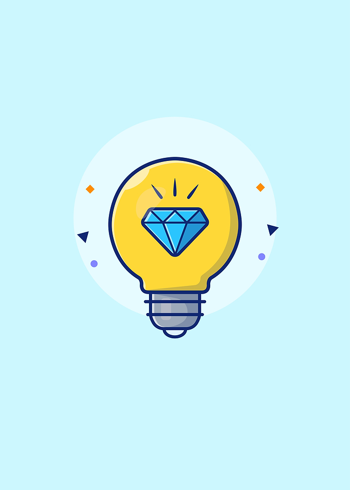 Lamp With Diamond Cartoon
