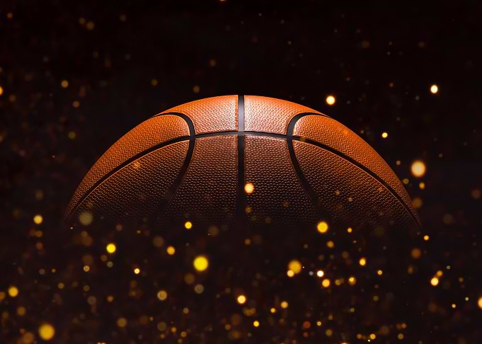 Basketball on black
