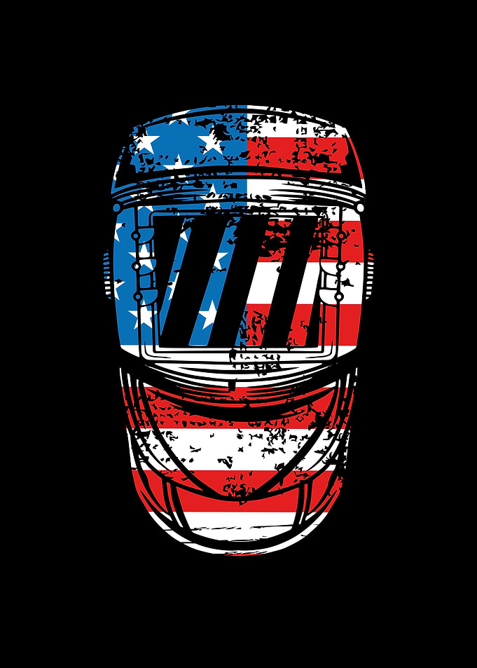 Welder helmet patriotic us
