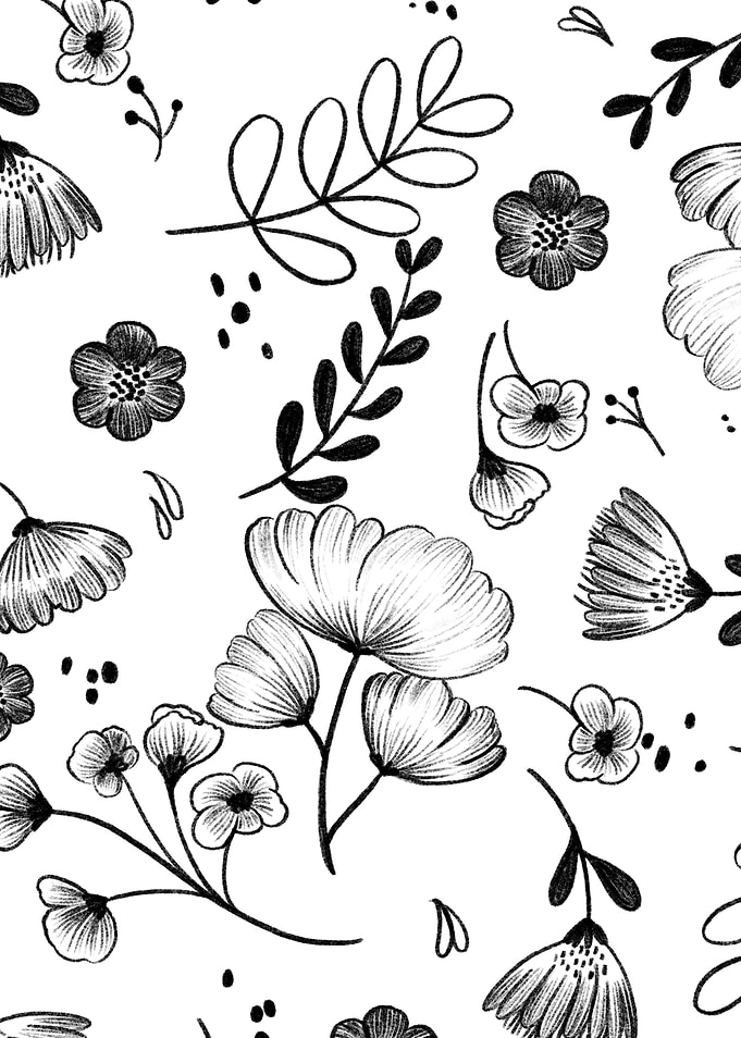 black white flowers
