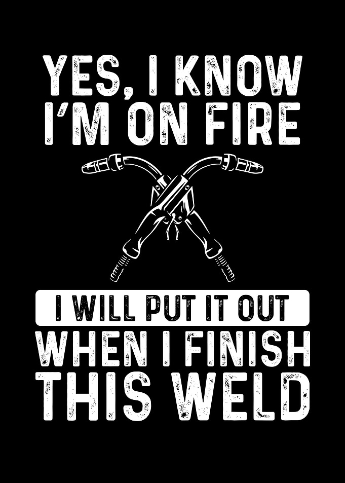 Welder is on fire