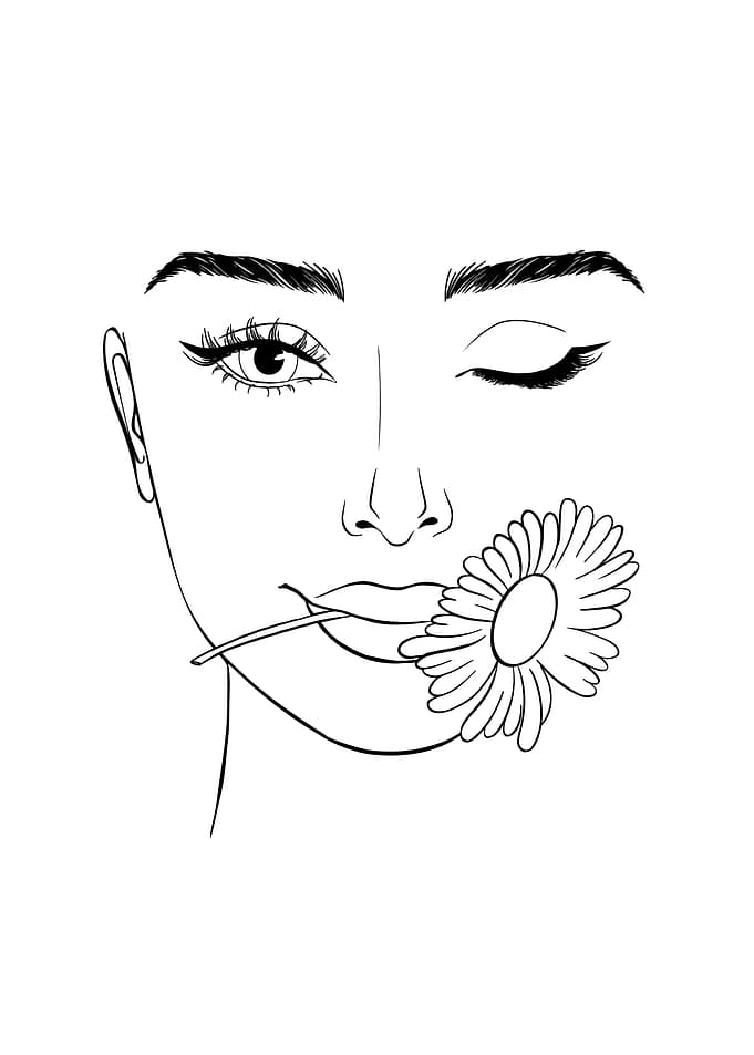 One Line Art Woman