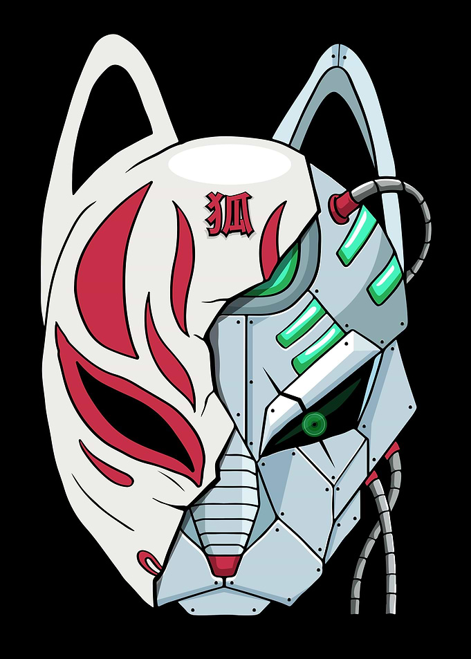 Cyborg Kitsune Mask
