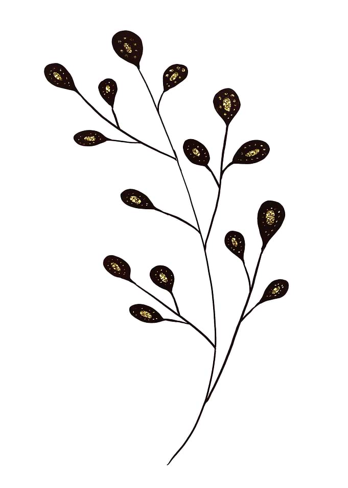 Black and gold flowers