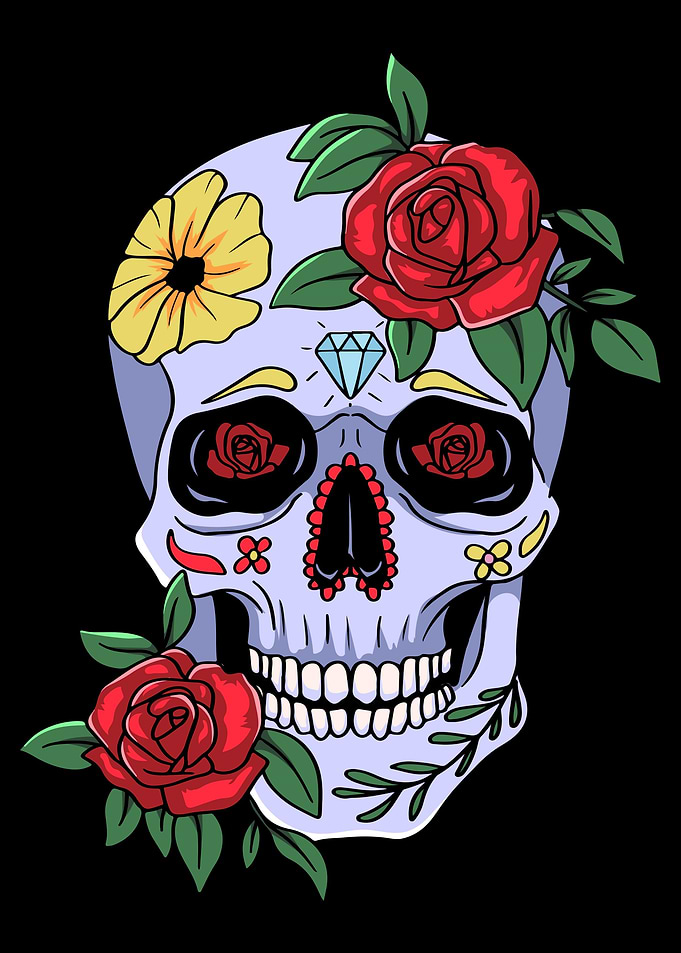 Sugar Skull Aztec Skull