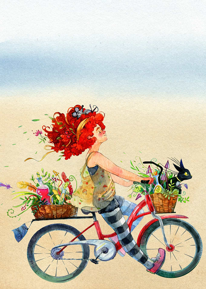 biker cute woman