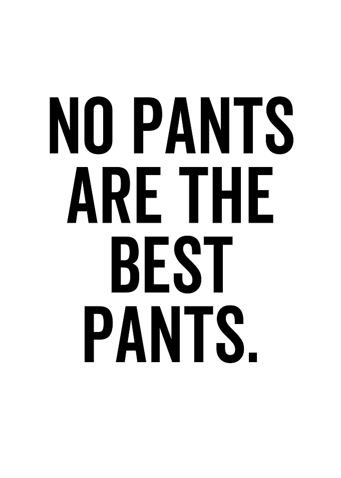 No Pants Are The Best