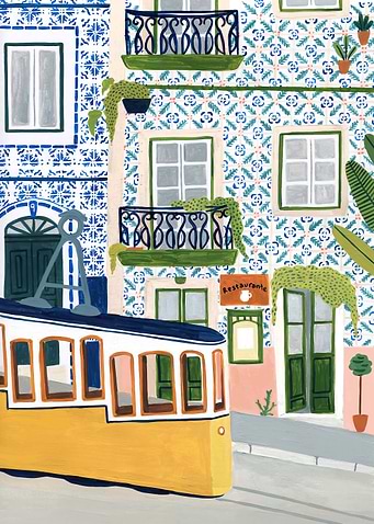 Lisbon Portugal Paint Map