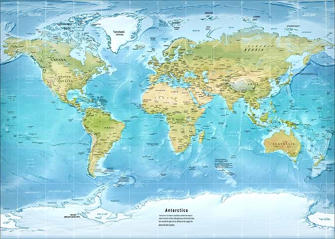 Physical World map