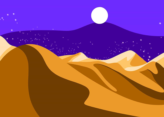 blue sky desert view