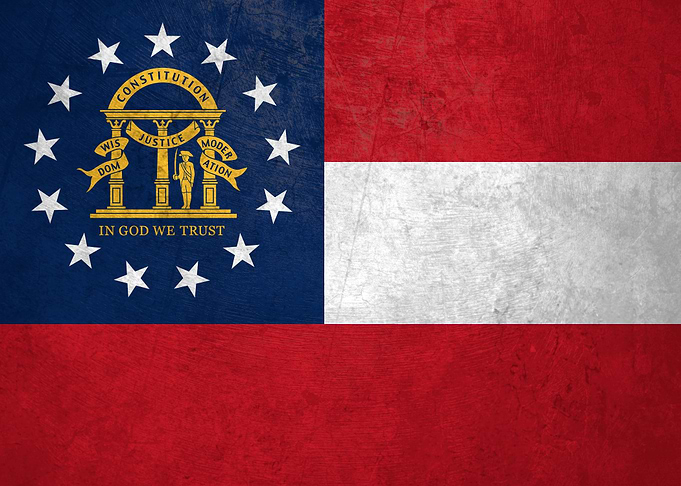Flag of US Georgia on Wall