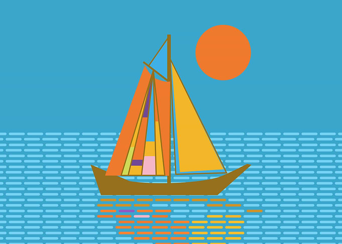 Sailing Boat Colorful Sail