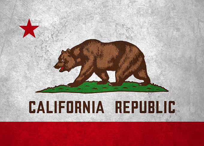 Flag of California on Wall