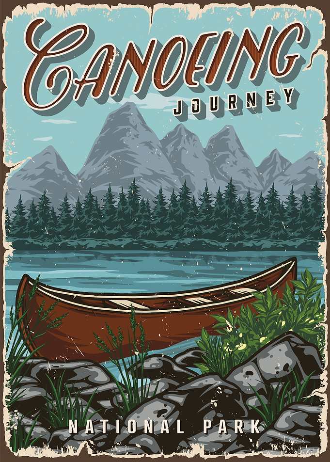 Canoeing Journey Vintage