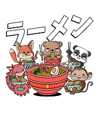 Panda Monkey Axolotl Ramen