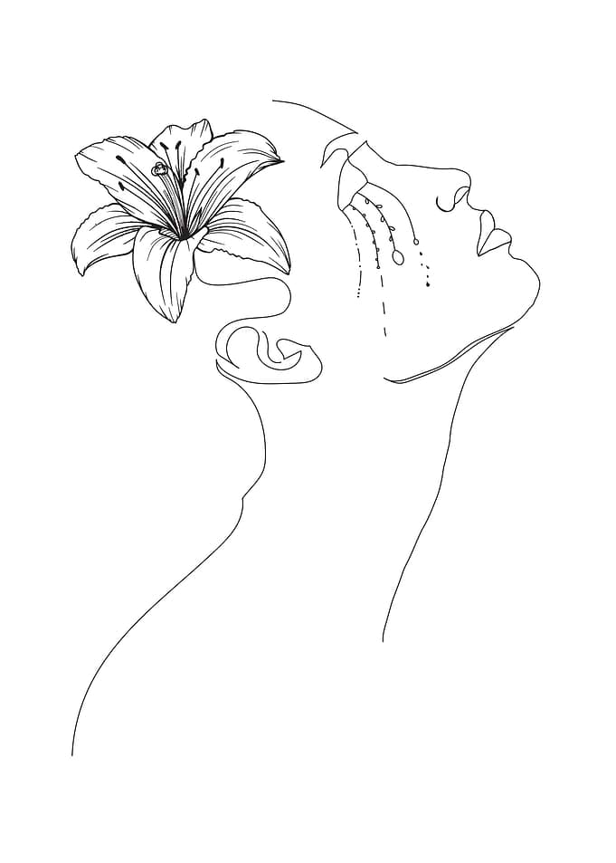 Sensual woman with flower