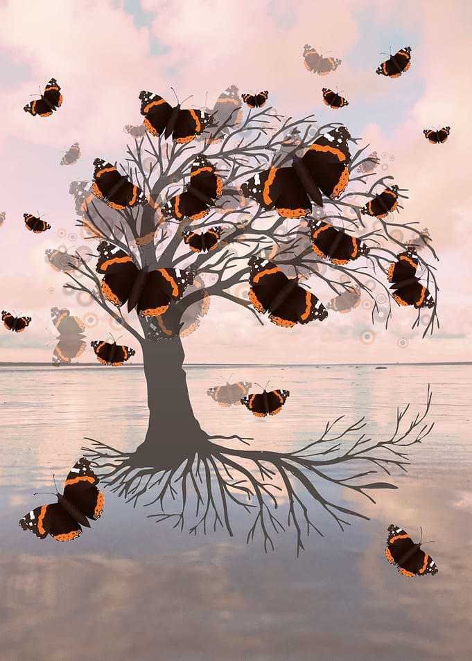Yggdrasil with butterflies