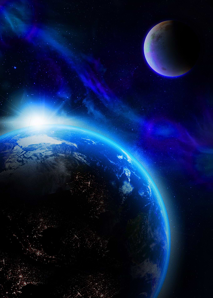 Planet Earth And The Moon