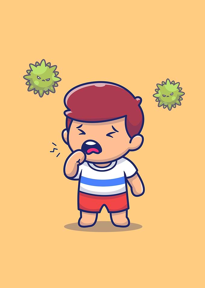 Cute Boy With Fever