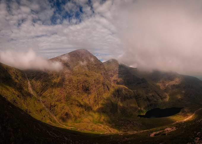 Scenic mountain with cloud