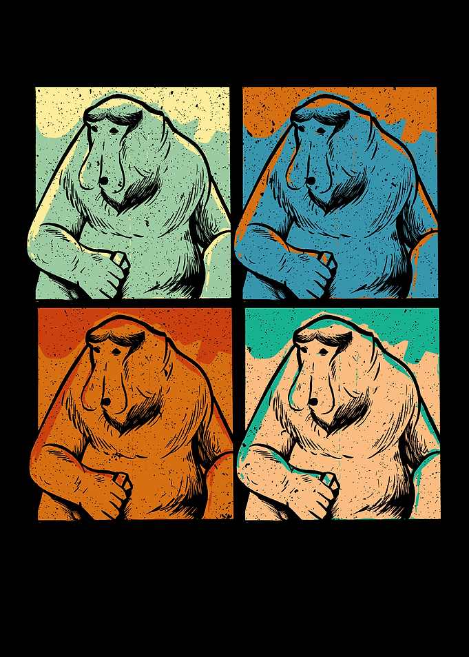 Retro Proboscis Monkey