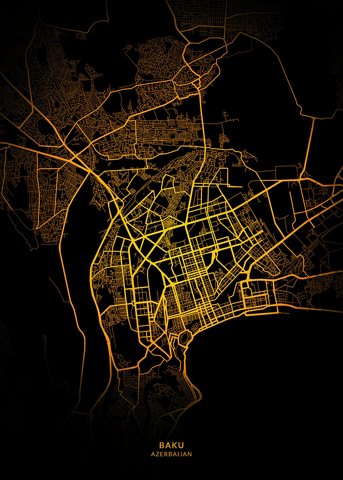 Baku City Map Gokd