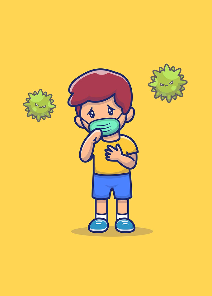 Cute Boy With Fever
