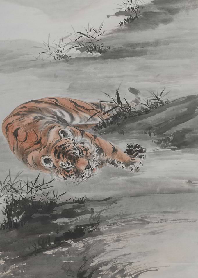 Tiger Resting In The Field