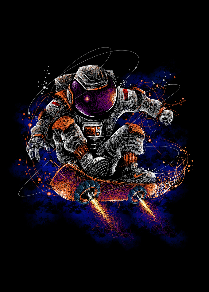 Skateboaard Astronaut