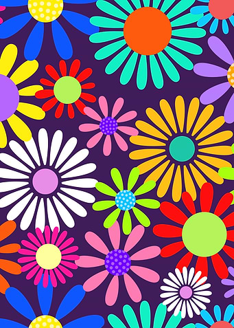Sixties Retro Daisy Floral