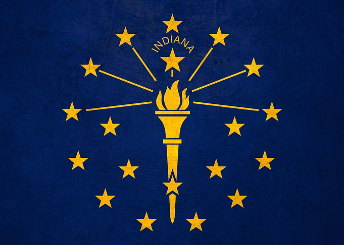 Flag of Indiana on Wall