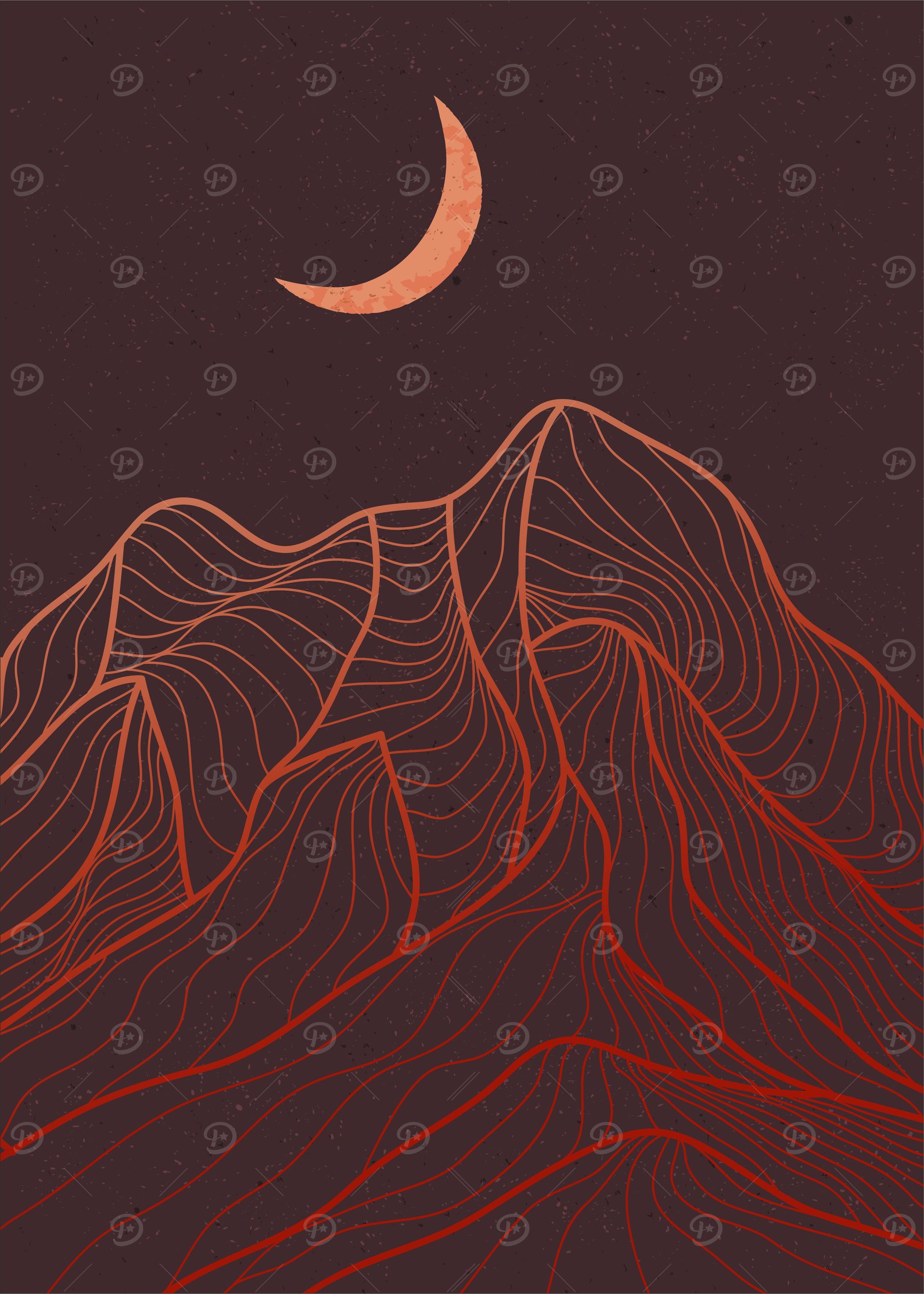 Mountain and moon