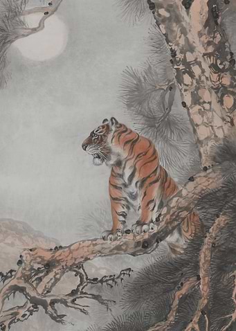 Tiger Under The Full Moon