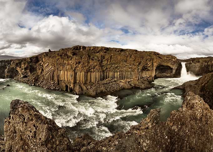 Panorama with waterfall