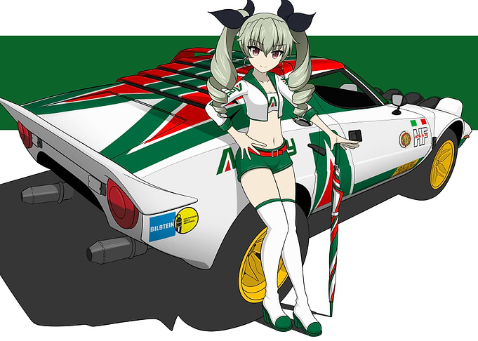 Girl and sport car