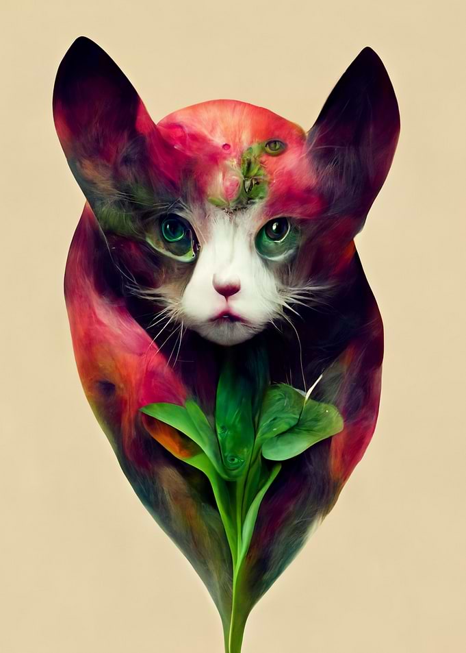 Botanical Cat Portrait