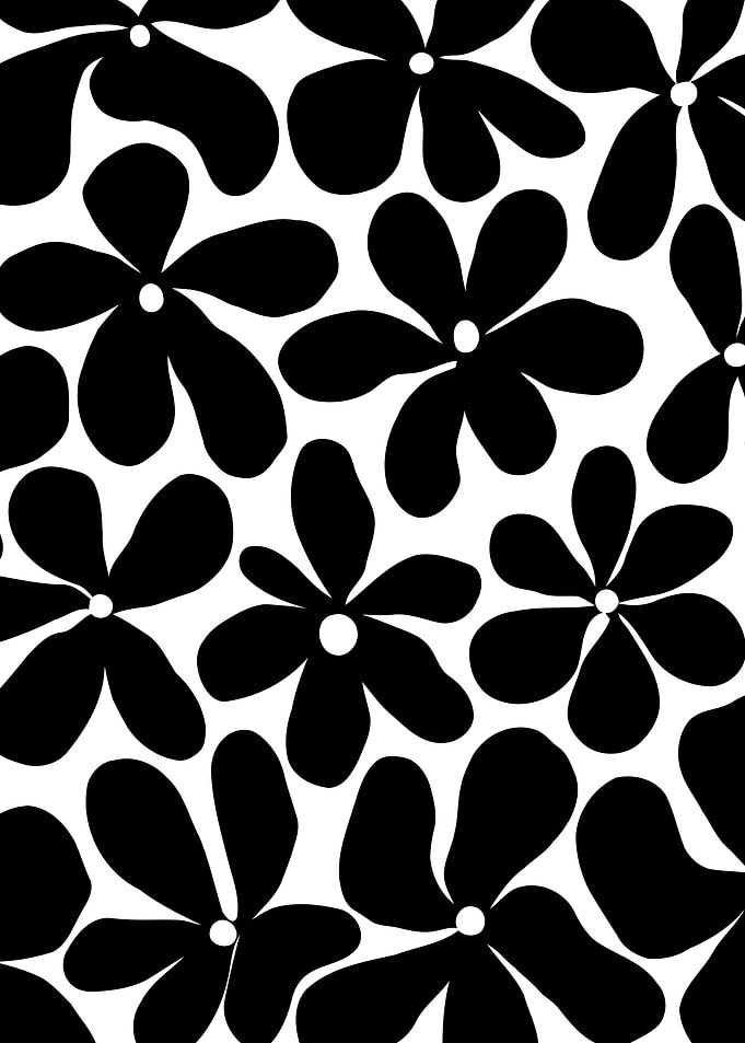 Black Night Floral Pattern