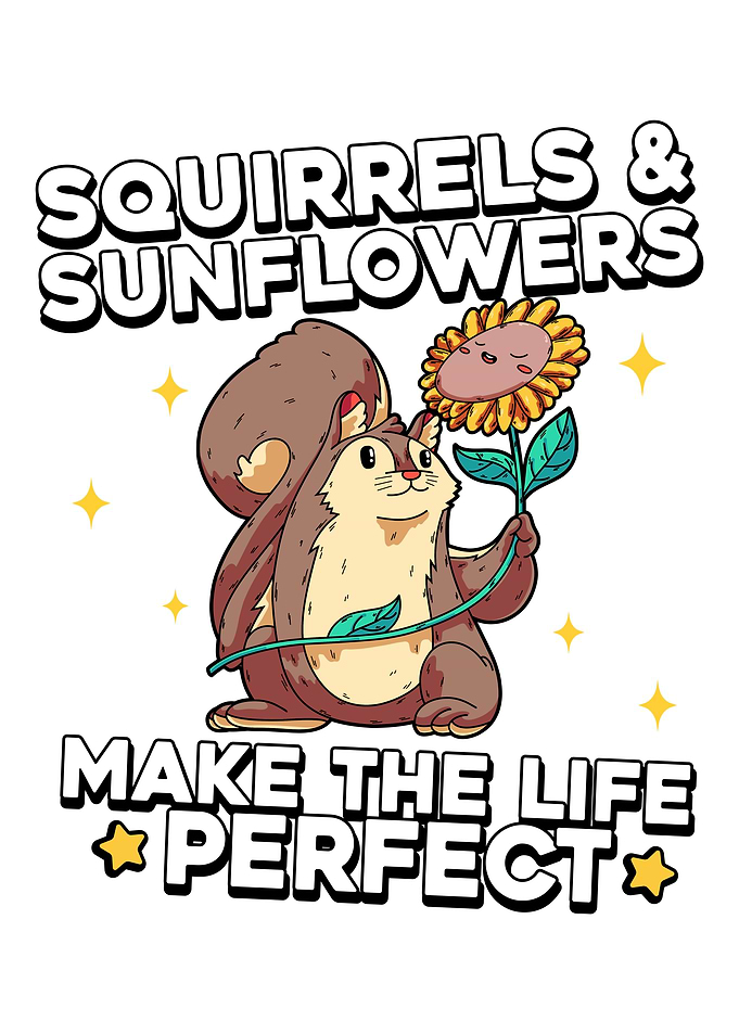 Squirrel Sunflower Garden