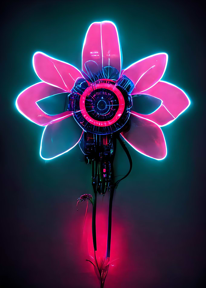Cyber Neon Flower