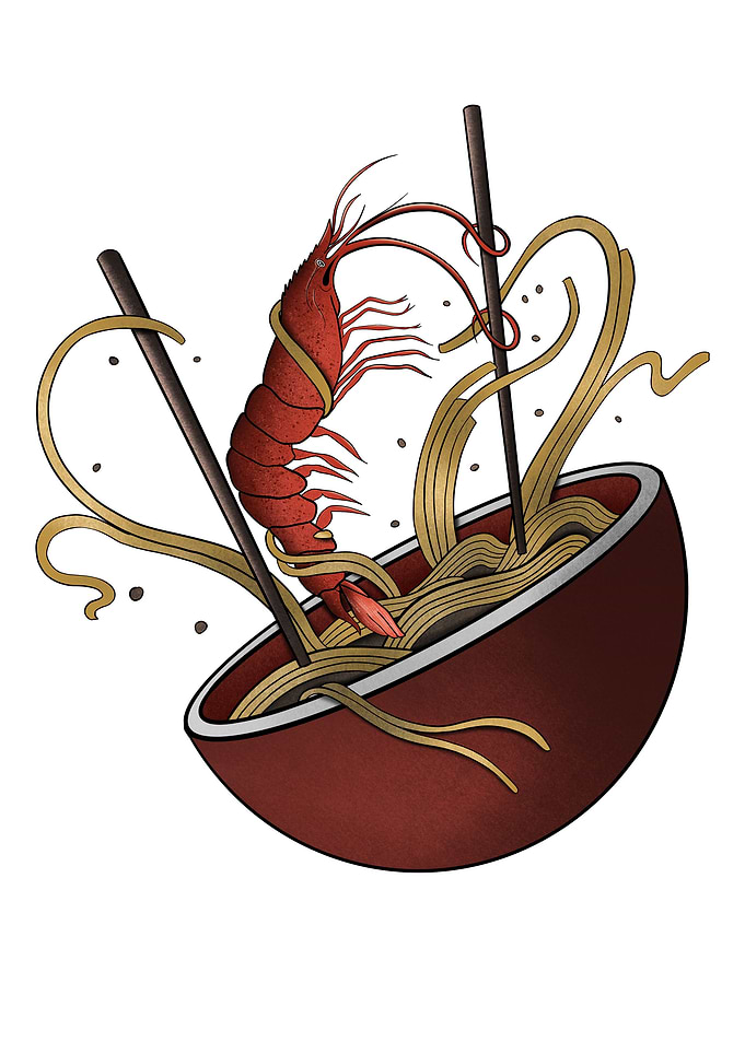 Shrimp noodles
