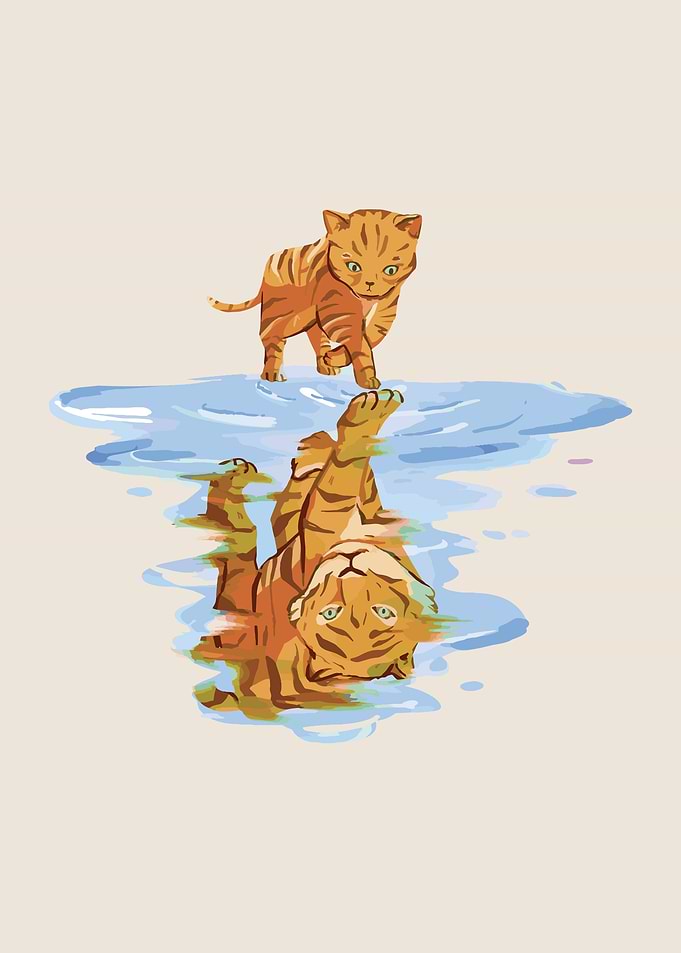 Cat Reflect Tiger