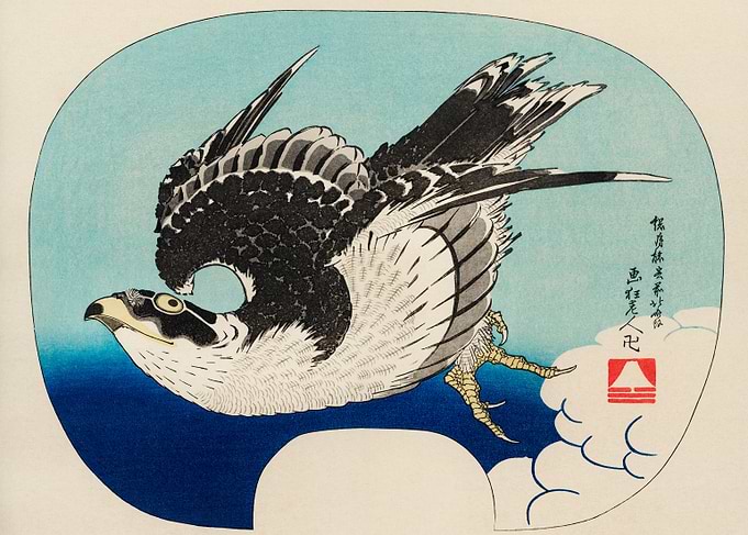 Hawk by Hokusai