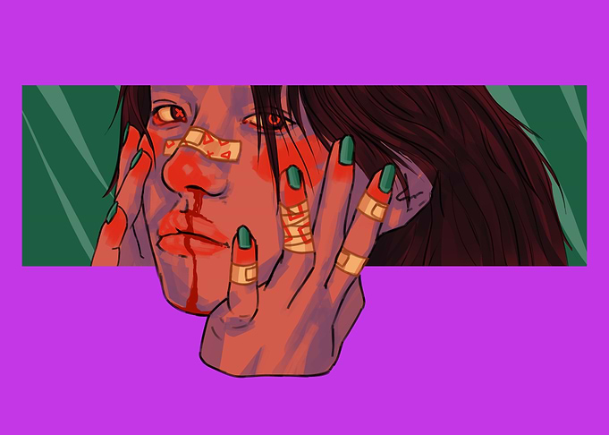 woman with wound