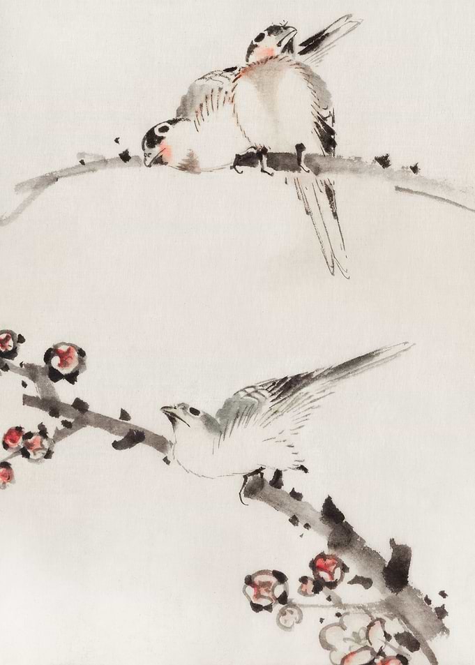 Three Birds Perched