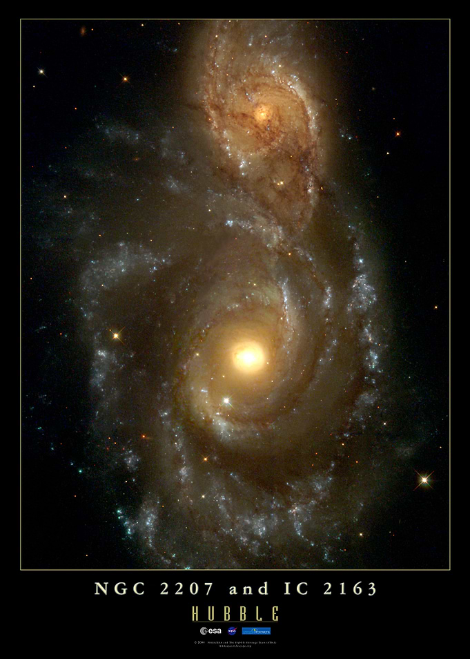 ESA NGC 2207 and IC 2163