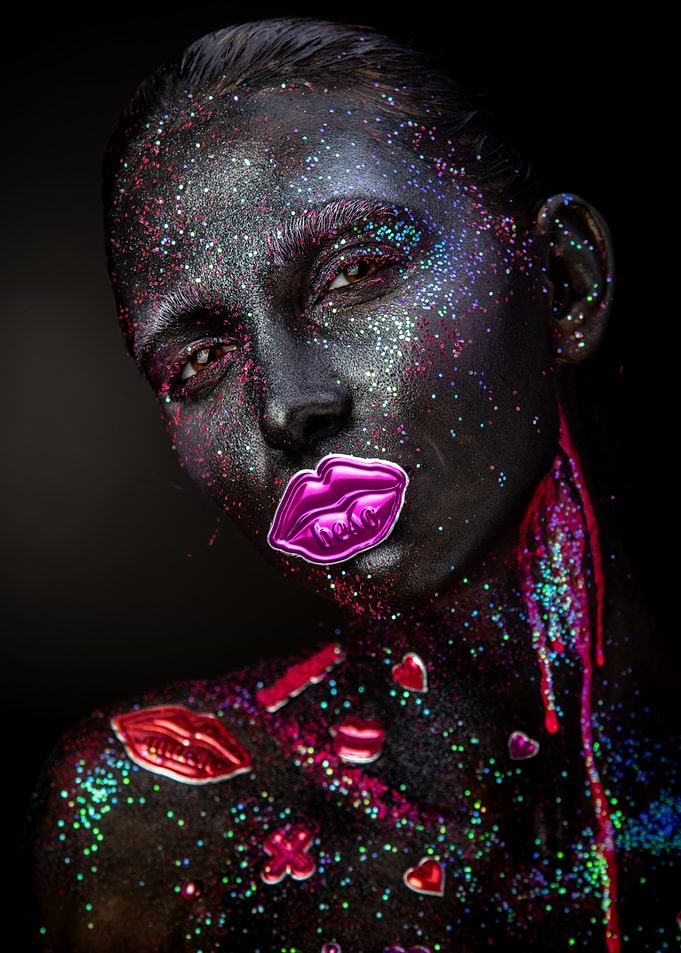 Mystical makeup of a woman