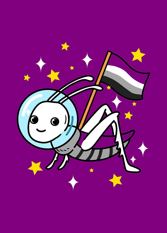 Asexual Pride Grasshopper